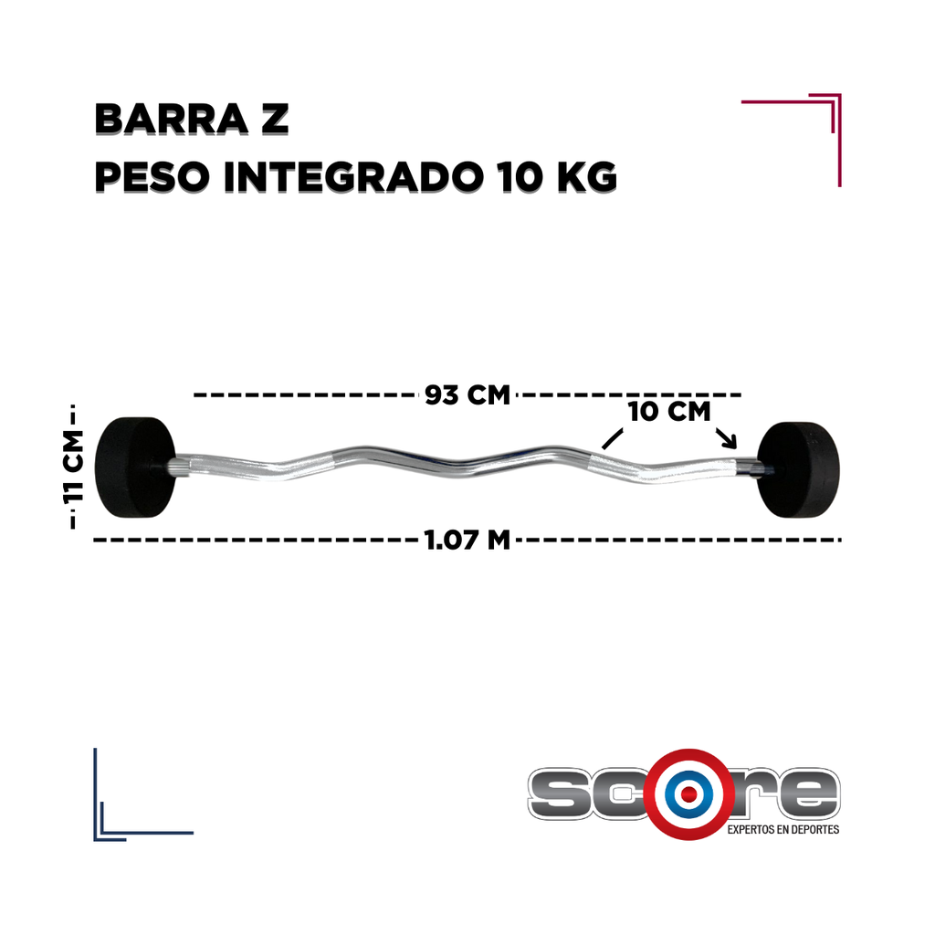 Barra Z con peso integrado 10 kg