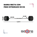Barra recta con peso integrado 60 kg