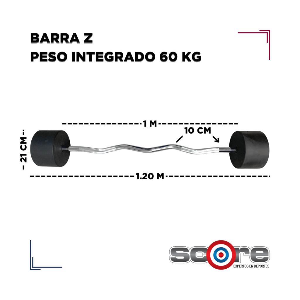 Barra Z con peso integrado 60 kg