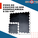 Piso de caucho 15 mm rompecabezas 50 cm²