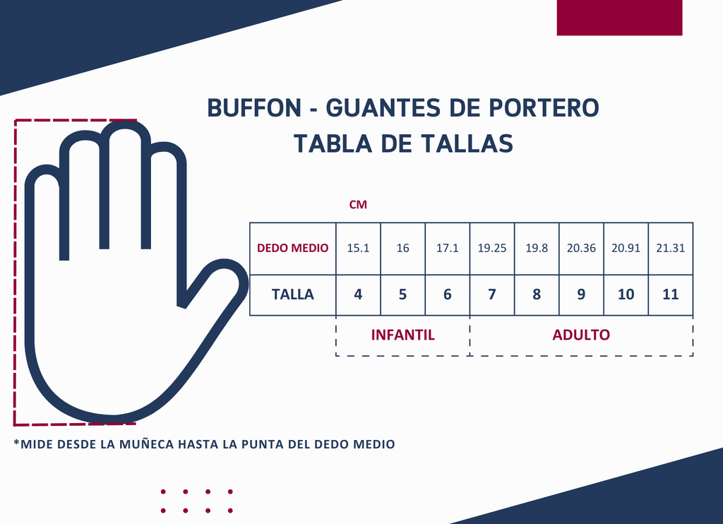 Guantes de portero Buffon Maximus para adulto