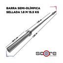 Barra Semi-olímpica sellada 1.8 mts 15.5 kg Wod Pro
