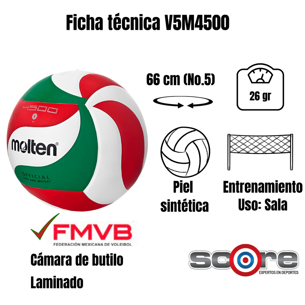 Balón de voleibol Molten V5M4500 #5