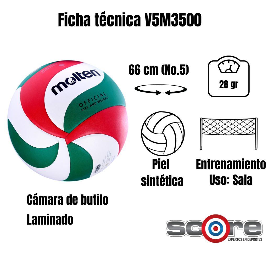 Balón de voleibol Molten V5M3500 #5