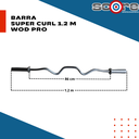 Barra Wod Pro Olímpica Super Curl 1.2 m