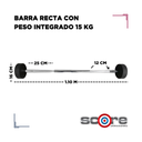 Barra recta con peso integrado 15 kg