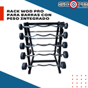 Barras de peso integrado 10 pzas con rack Wod Pro