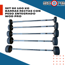 Set de 100 kg barras rectas con peso integrado Wod Pro