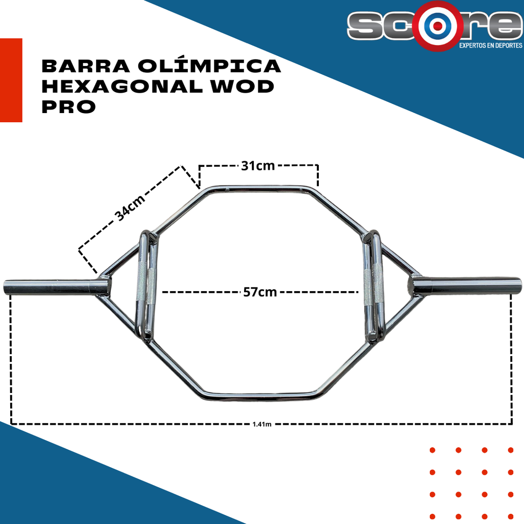 Barra olímpica hexagonal Wod Pro