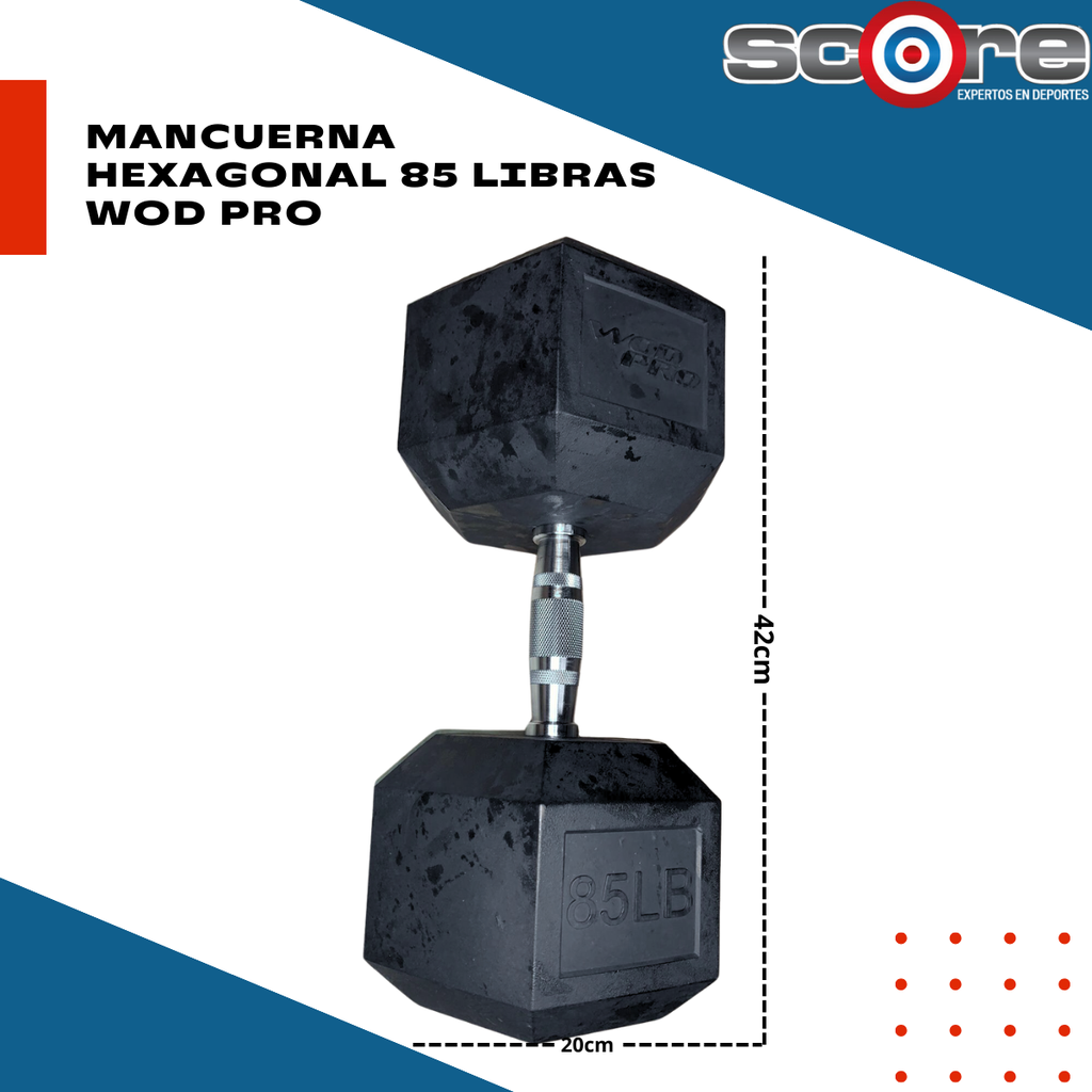 Par de mancuernas hexagonales 85 Libras Wod Pro