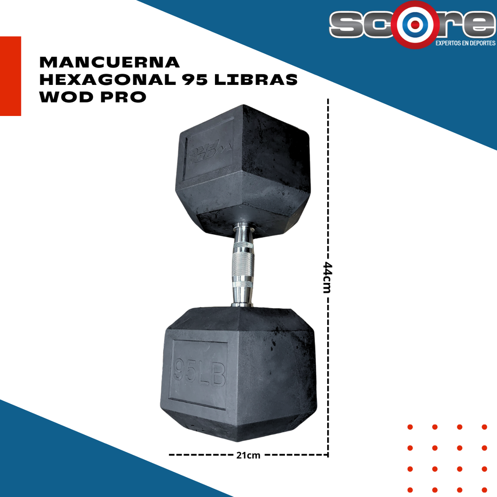 Par de mancuernas hexagonales 95 Libras Wod Pro