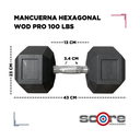 Par de mancuernas hexagonales 100 Libras Wod Pro