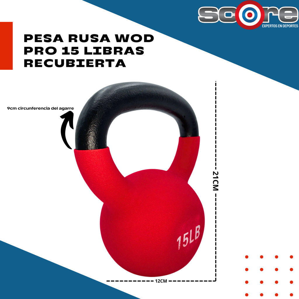 Pesa rusa Wod Pro 15 libras recubierta