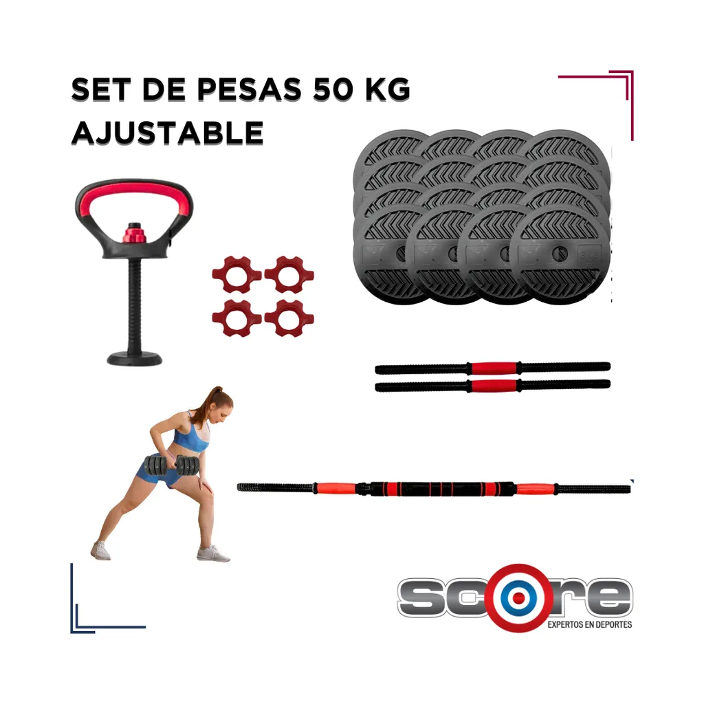 Set de pesas 50 kg ajustable Wod Pro