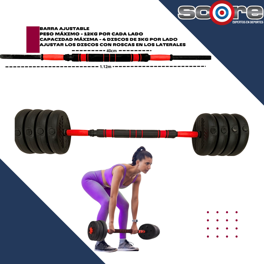 Set de pesas 50 kg ajustable Wod Pro