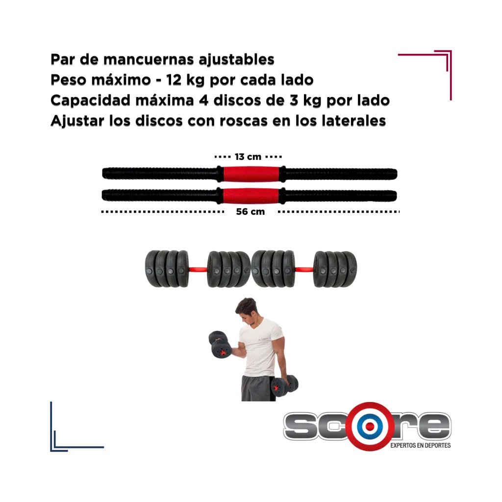 Set de pesas 50 kg ajustable Wod Pro