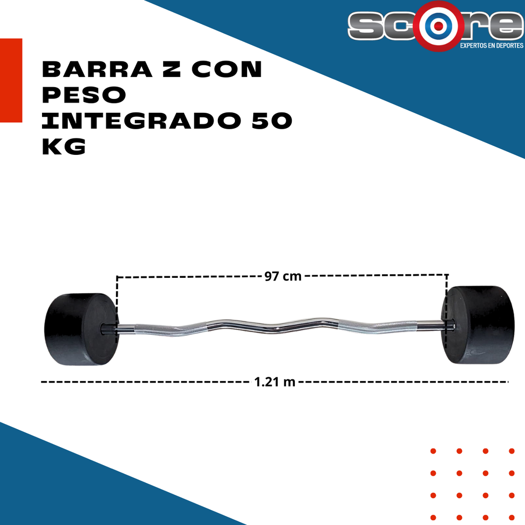 Barra Z con peso integrado 50 kg