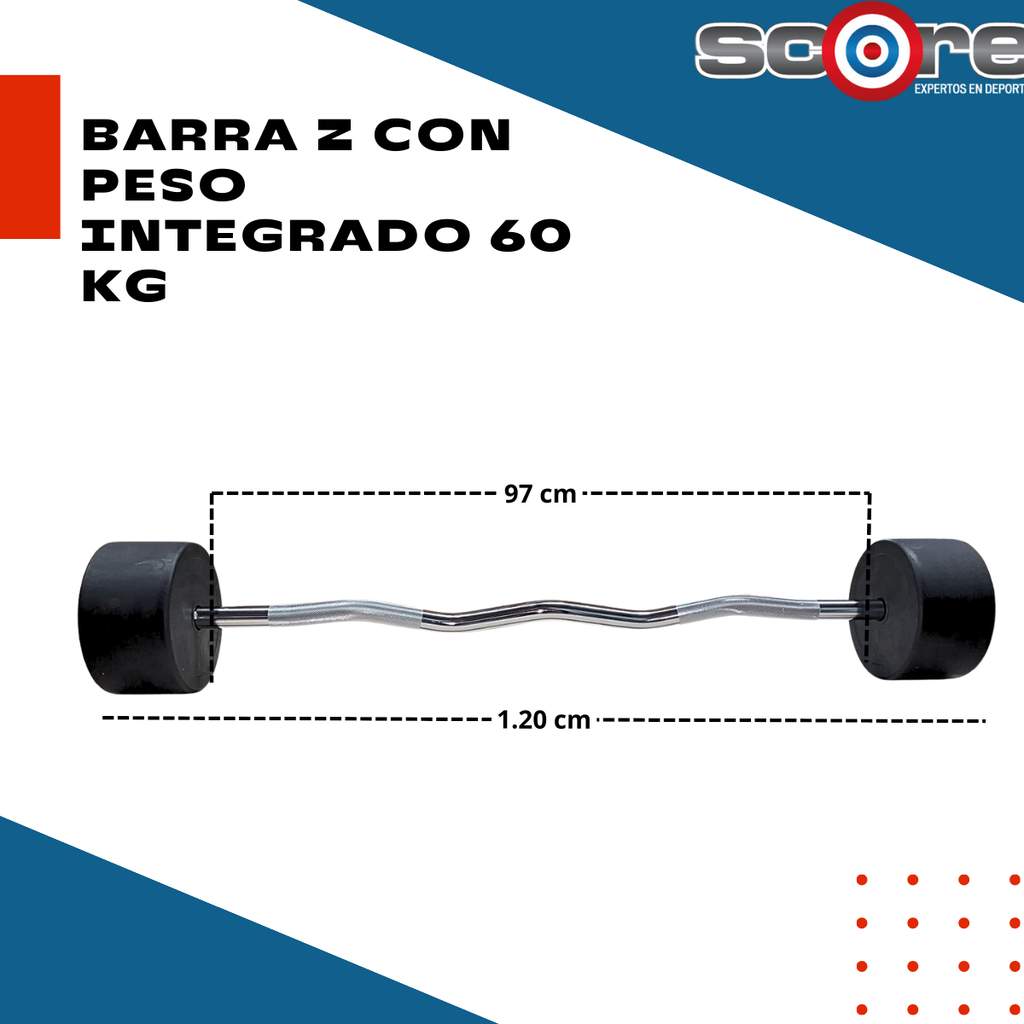 Barra Z con peso integrado 60 kg