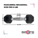 Par de mancuernas hexagonales 5 lb Wod Pro
