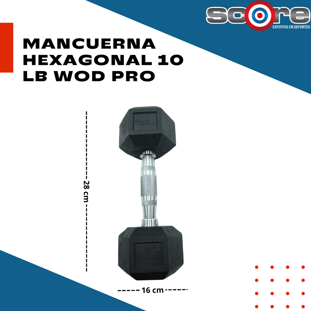 Par de mancuernas hexagonales 10 lb Wod Pro