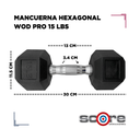 Par de mancuernas hexagonales 15 lb Wod Pro