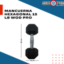 Par de mancuernas hexagonales 15 lb Wod Pro