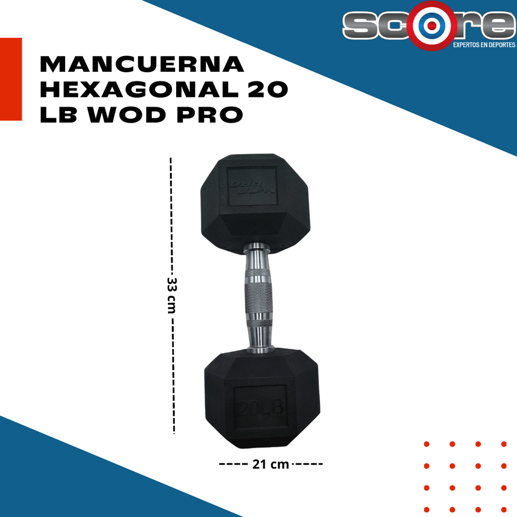 Par de mancuernas hexagonales 20 lb Wod Pro