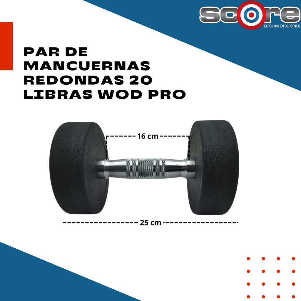 Par de mancuernas redondas 20 Libras Wod Pro