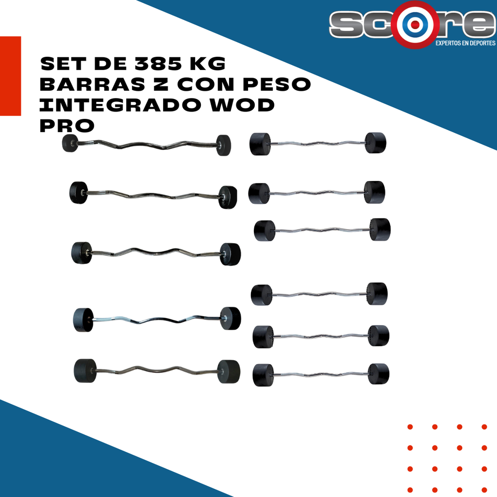 ​Set de 385 kg barras Z con peso integrado Wod Pro