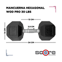 Par de mancuernas hexagonales 30 Lb Wod Pro