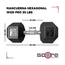 Par de mancuernas hexagonales 35 lb Wod Pro