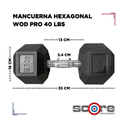 Par de mancuernas hexagonales 40 lb Wod Pro