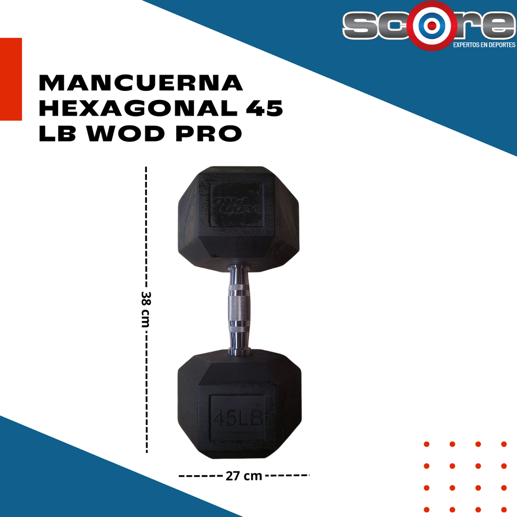 Par de mancuernas hexagonales 45 lb Wod Pro