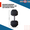 Par de mancuernas hexagonales 65 libras Wod Pro