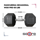 Par de mancuernas hexagonales 65 libras Wod Pro