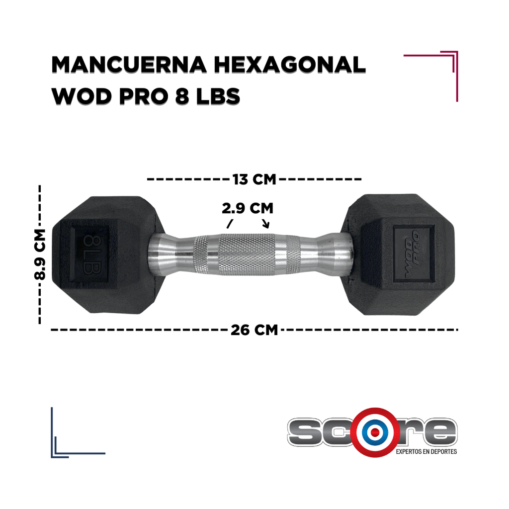Par de mancuernas hexagonales 8 lb Wod Pro