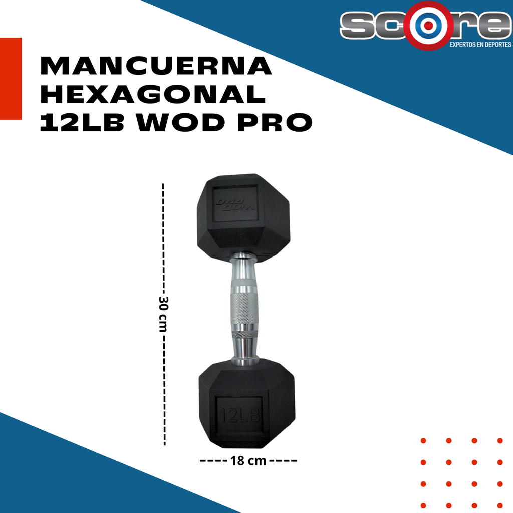 Par de mancuernas hexagonales 12 lb Wod Pro