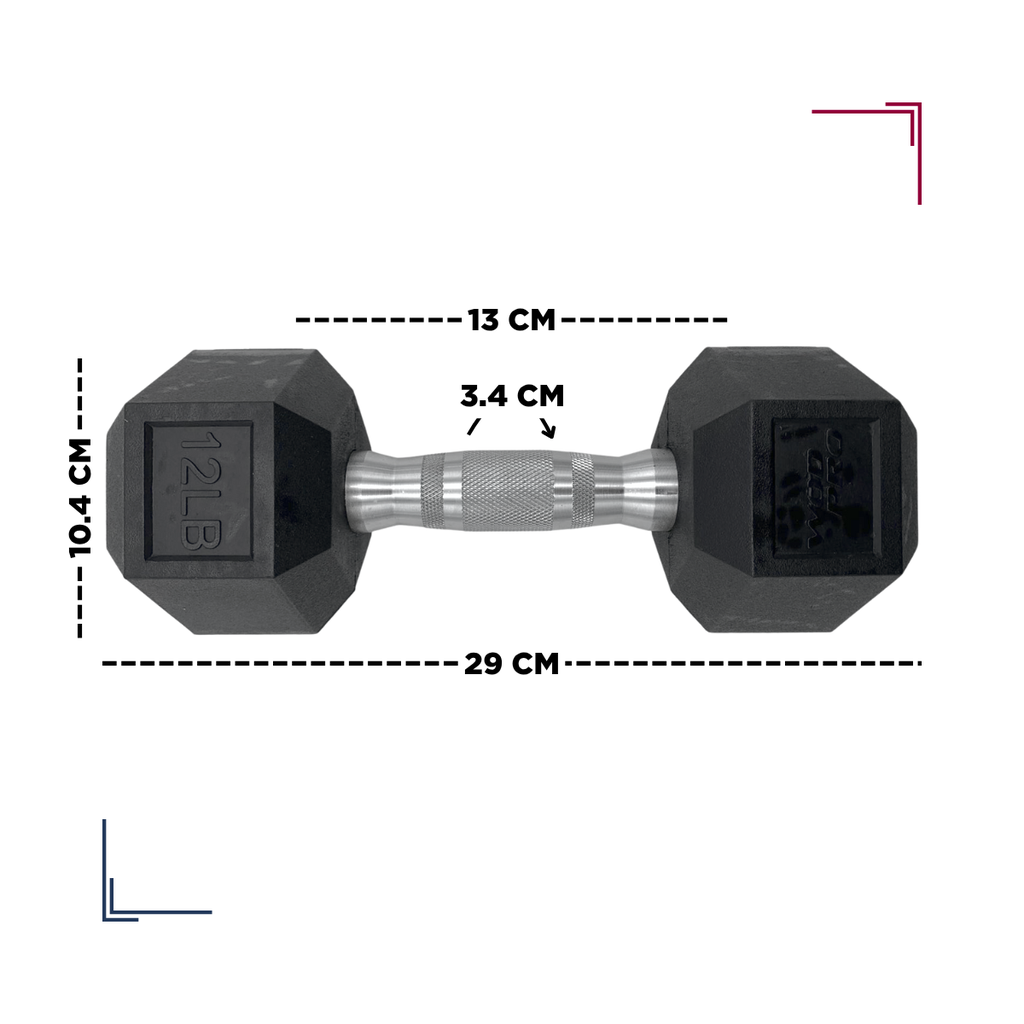 Par de mancuernas hexagonales 12 lb Wod Pro