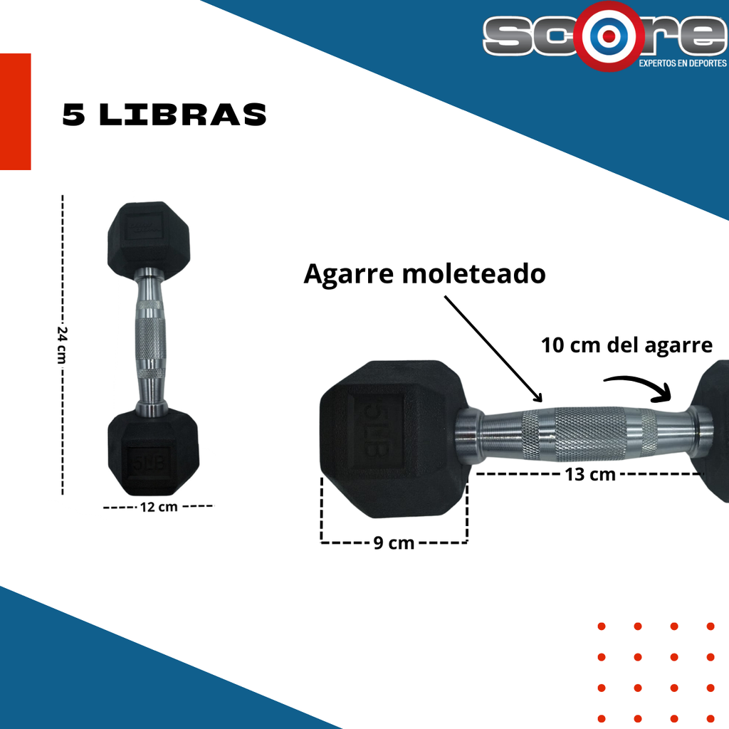 Set 550 libras de mancuernas hexagonales de 5 a 50 libras Wod Pro