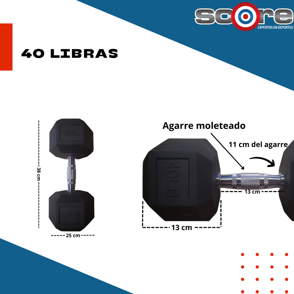 Set 550 libras de mancuernas hexagonales de 5 a 50 libras Wod Pro