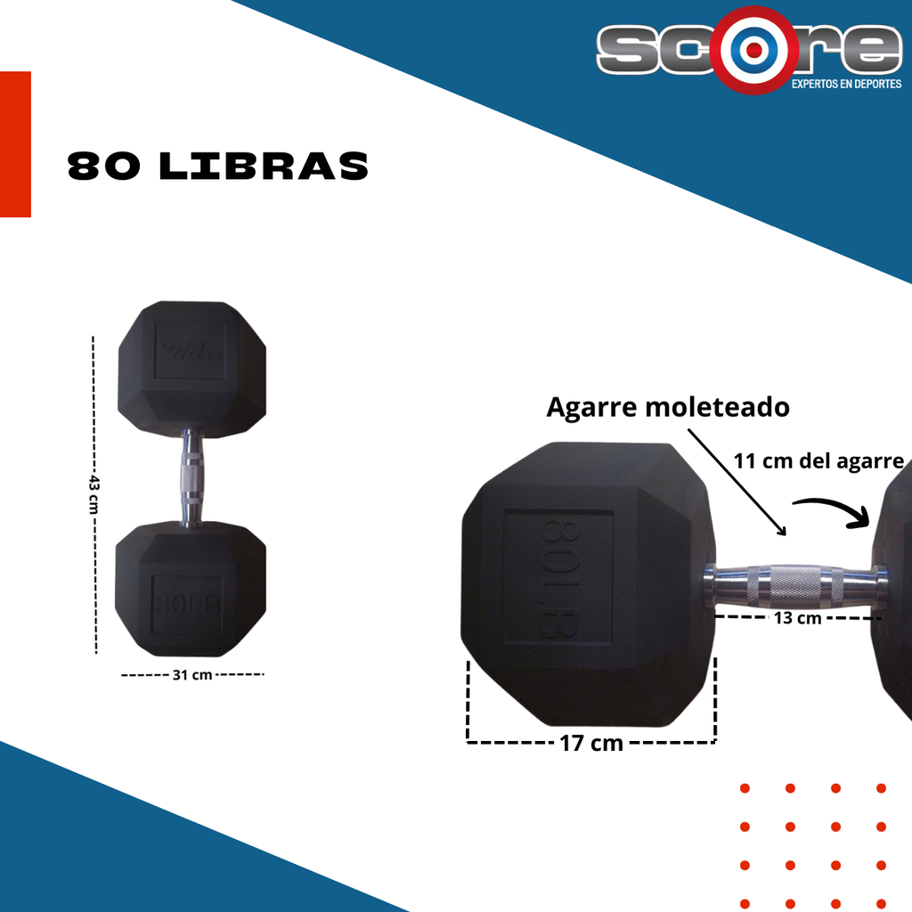 Set de 1360 libras de mancuernas hexagonales 5 a 80 lbs Wod Pro