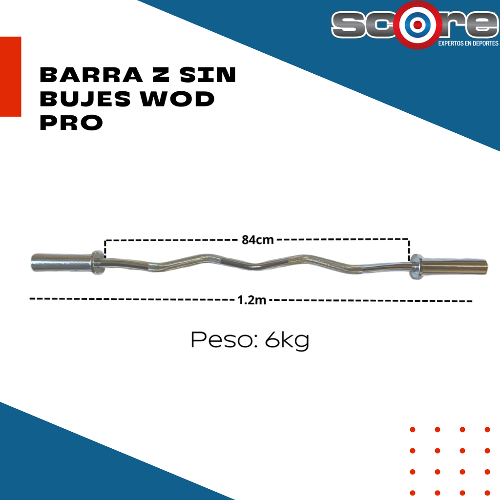 Barra Z sin bujes Wod Pro