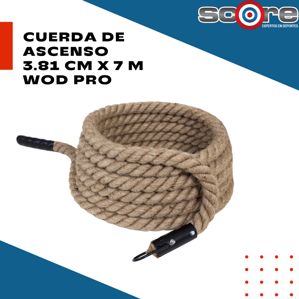 Cuerda de ascenso 3.81 X 7 mts Wod Pro