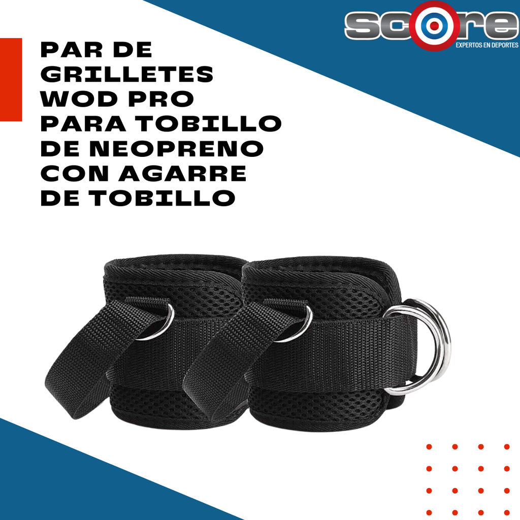 Par de grilletes Wod Pro para tobillo de neopreno con agarre de tobillo