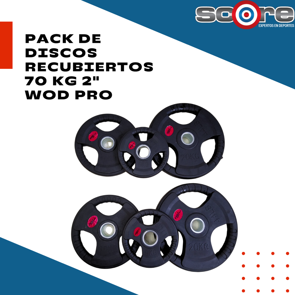 Pack de Discos Recubiertos 70 kg 2" Wod Pro
