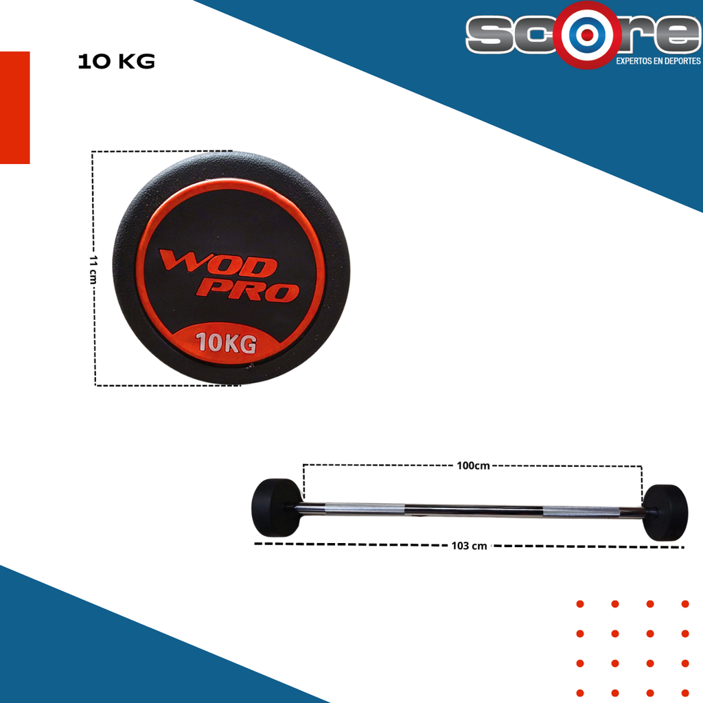 ​Set de 385 kg barras rectas con peso integrado Wod Pro