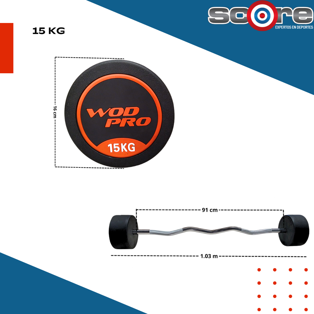 ​Set de 385 kg barras Z con peso integrado Wod Pro