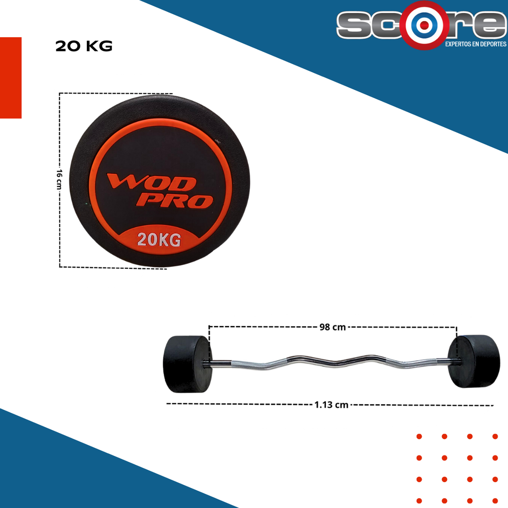 ​Set de 385 kg barras Z con peso integrado Wod Pro