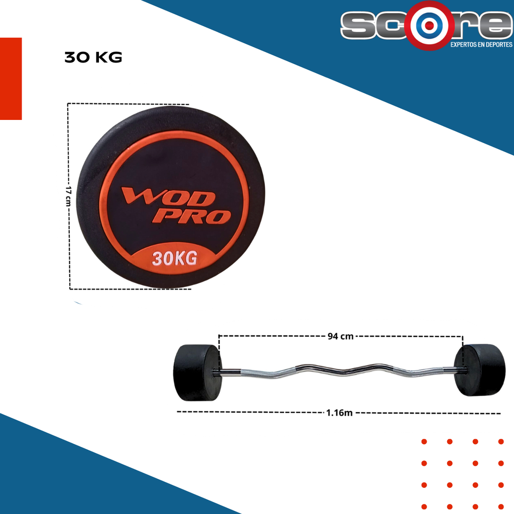 ​Set de 385 kg barras Z con peso integrado Wod Pro