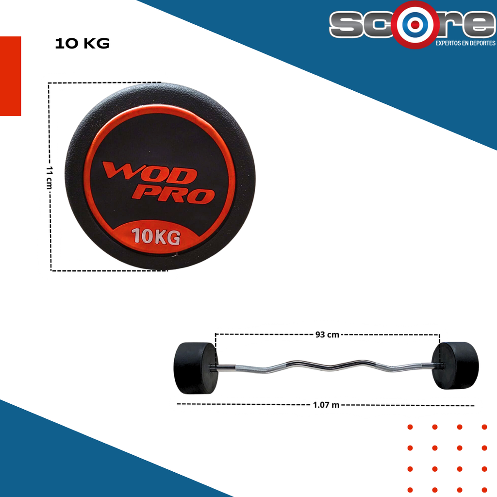 Set de 100 kg barras Z con peso integrado Wod Pro